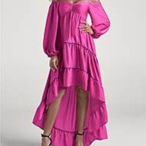 Venus Off the Shoulder Hi Low Pink Dress sz 4